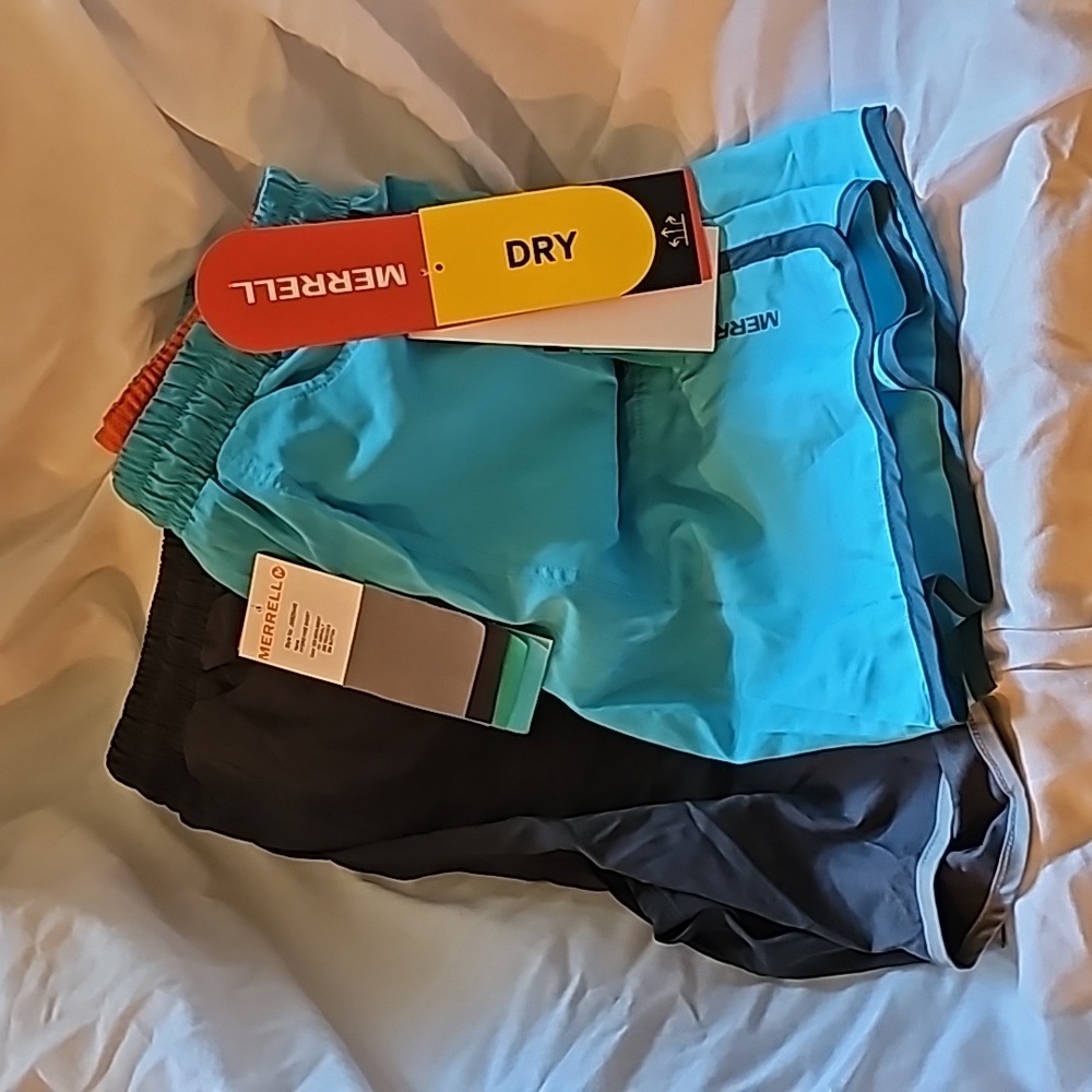 Two pair of Merrell hiking shorts, men's, bnwt